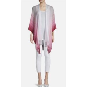 Missoni Fringed Ombre Chevron Cotton Cape Pink and Red Made in Italy NWT OSFA